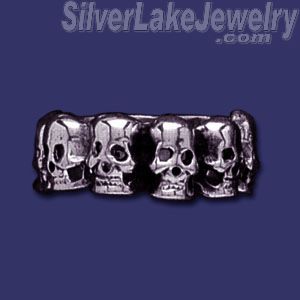 Sterling Silver Skulls Ring sz 10 - Click Image to Close