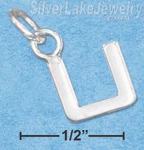 Sterling Silver Fine Lined Letter "U" Charm