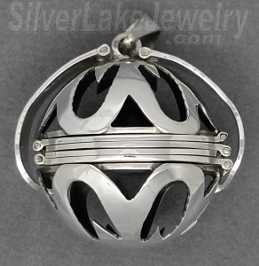 Sterling Silver Large 6-Picture Photo Ball Openwork Design Locke